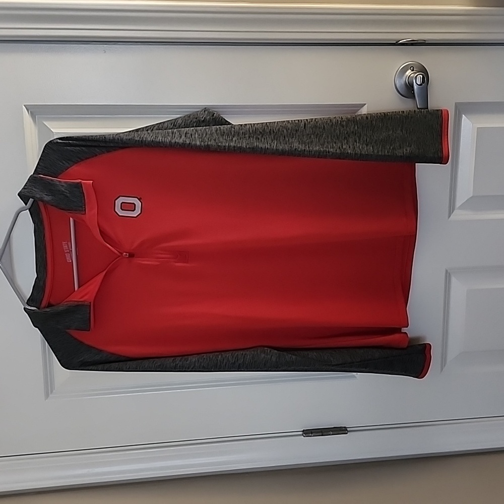 Misses sz 2XL, 3/4 zip, Ohio State, long sleeve, pullover top.